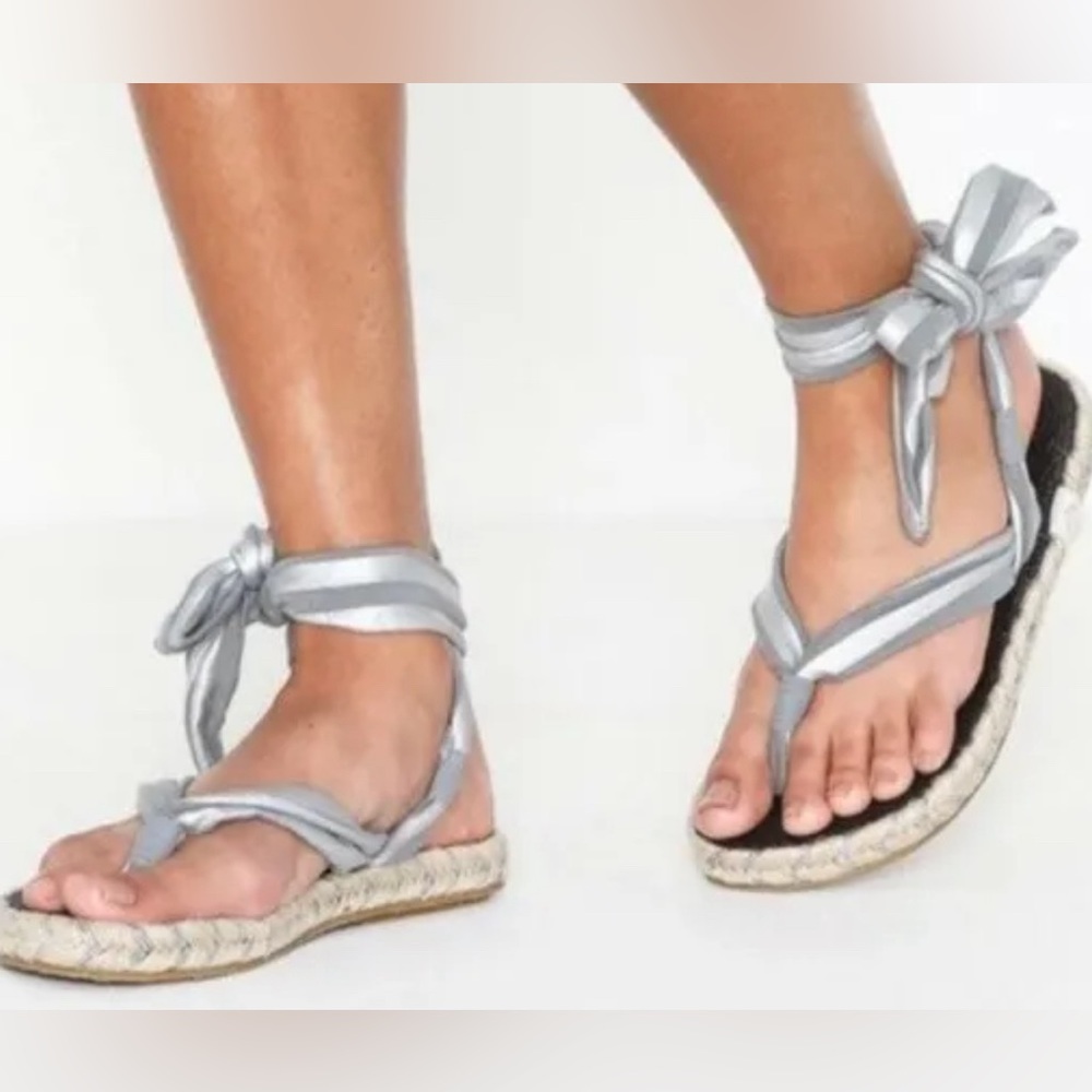 Nalho Karabi Sandal Metallic Silver